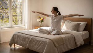 5 ćwiczeń w łóżku na wiosenną sztywność stawów, fizjoterapeuta tłumaczy kolejność