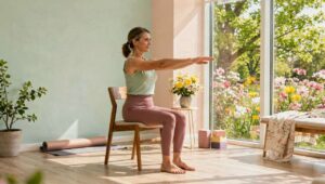 Pilates na krześle wiosną: 5 ruchów, które odblokują biodra po całym dniu siedzenia