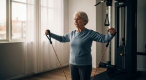 Trening z gumami oporowymi po 60-tce: fizjoterapeuta pokazuje 4 ruchy bezpieczne dla stawów